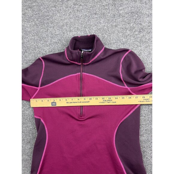 Patagonia Sweater Womens Medium Purple Pink Half Zip Fleece Pullover Thumbholes - Picture 5 of 7